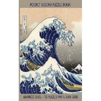 Image 1 of Pocket Sudoku Puzzle Book: Advanced Level - 150 puzzles 9x9 & 16x16 grids Great Wave off Kanagawa Travel Size Paperback Notebook