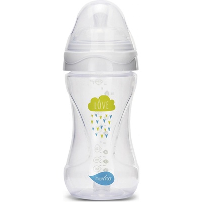Nuvita lahvička Mimic Transparent white 250ml