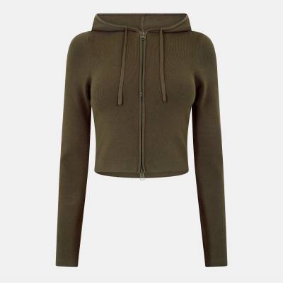 Jack Wills Суичър Jack Wills Knitted Zip Hoodie Women - Khaki