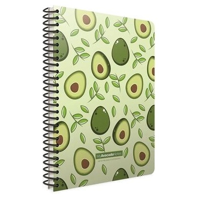GIPTA Тетрадка Avocado, бяла хартия, широки редове, със спирала, А5, 80 листа (6173)
