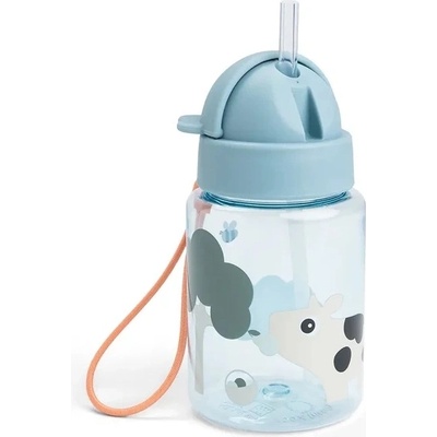 Done by Deer Tiny Farm бутилка със сламка, 280 мл, синя (1056392)
