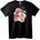 NOONEBRAND Тениска Anime Момиче с Червена Котка - M, Black