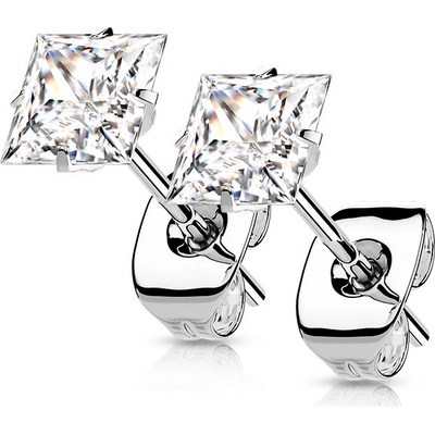 Steel Edge titanové náušnice pecky se zirkony SET23ER08