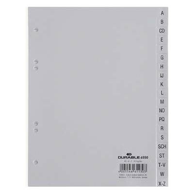 Durable Rejstříky, šedá, A5, PP, A-Z, 20 ks / balení, DURABLE 655010 ,balení 20 ks 579069