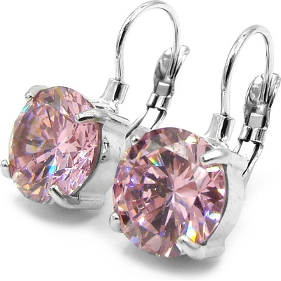 Steel Jewelry náušnice s kamínkem RŮŽOVÉ Chirurgická ocel