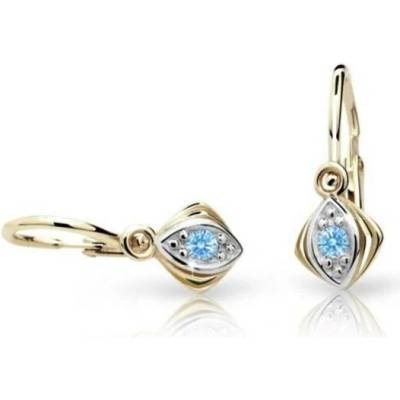 Cutie Jewellery zlaté dětské náušnice C1897-10-X-1 světle modrá