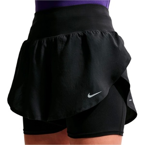 Nike Дамски шорти за бягане Nike Women's Flow Dri Fit High Rise 2in1 Short Running shorts - Black / Black / Reflective Silver - размер XS (112-4677-0111)