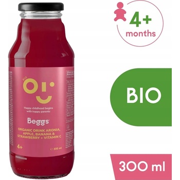 Beggs BIO NÁPOJ Aróniajablkobanán & jahoda s vitamínom C od ukonč. 4. mesiaca 300 ml