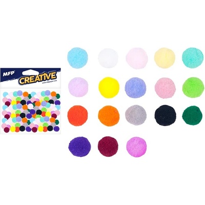 Bambulky 15mm (80ks) mix barev, pompom