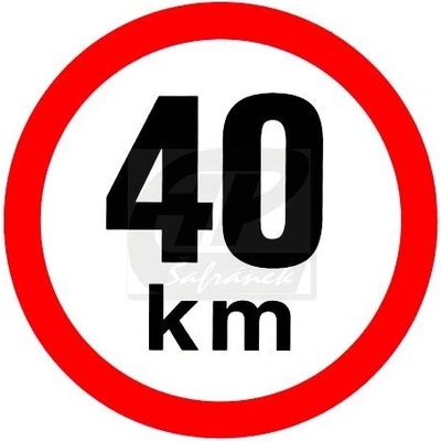 Rychlost 40 km/h - samolepka pr. 200mm
