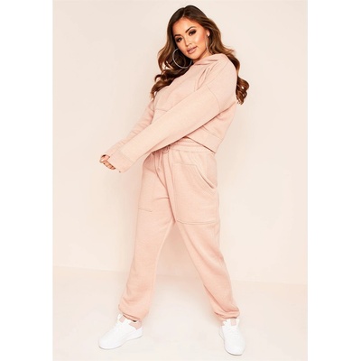 Missy Empire Суичър Missy Empire Pocket Front Cropped Hoodie - Rose