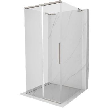 Mexen Rox-3S L 3-стенна плъзгаща душ кабина 90 x 90 cm, прозрачна, четкан никел - 8C2L-090-090-97-00-3S (8C2L-090-090-97-00-3S)