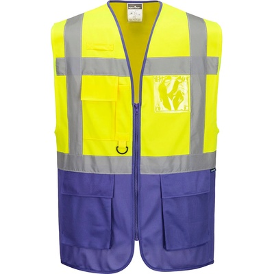 Portwest hi-vis warsaw executive c476 / Светоотразителна жилетка - hv жълто/лилаво xxxl (c476yprxxxl)