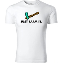 Minecraft tričko Just Farm It bílé