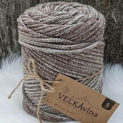 Velká vlna Špagát 5mm Čokoláda se šlehačkou