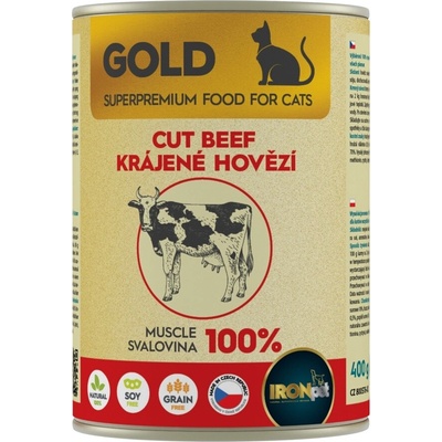 IRONpet Gold Cat hovädzie krájená svalovina 400 g