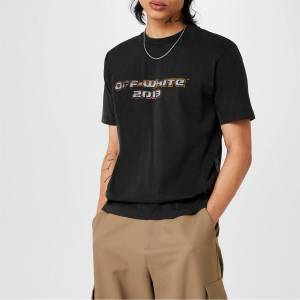 OFF WHITE Тениска OFF WHITE Men's Digit Slim Cotton Short Sleeve Slim Fit T-Shirt - Black