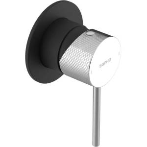 SAPHO Ultrasan - Смесител за душ за вграждане, с тяло, матово черно/хром UT041VBC (UT041VBC)