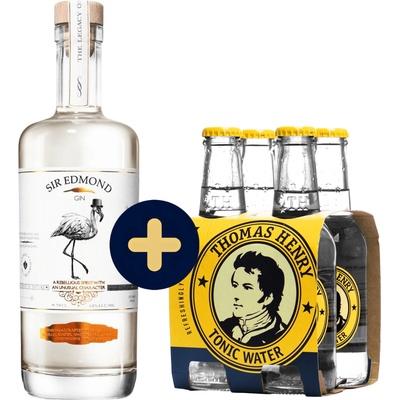 Sir Edmond Gin + 4 x Thomas Henry Tonic Water (set 1 x 0.7 l, 1 x 0.8 l)