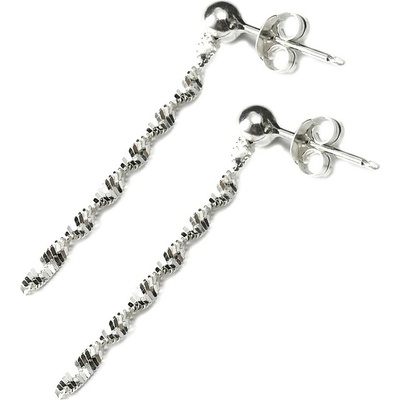 Šperky Nina Stříbrné náušnice dlouhé točené spirálky 925/1000 ns ag H 244