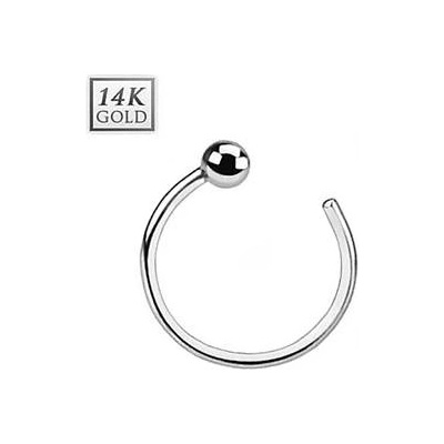 Šperky4U zlatý piercing do nosu kruh ZL01039-WG