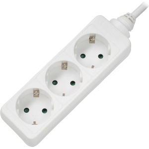 Xmart Разклонител Xmart GNB-03, 3 гнезда, 3.0 м, Бял (7249)