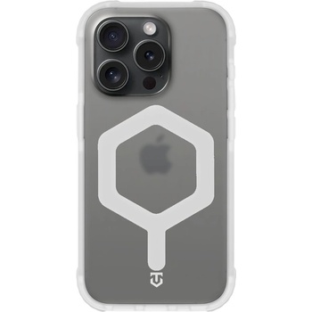 Tactical Хибриден удароустойчив кейс с MagSafe за iPhone 15 Pro - Tactical MagForce Hexagon Cover (бял-прозрачен) (57983127328)