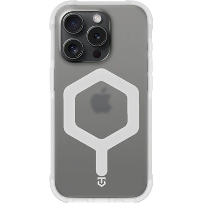 Tactical Хибриден удароустойчив кейс с MagSafe за iPhone 15 Pro - Tactical MagForce Hexagon Cover (бял-прозрачен) (57983127328)