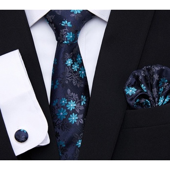 Darčeková súprava kravata vreckovka a manžetové gombíky AMS177