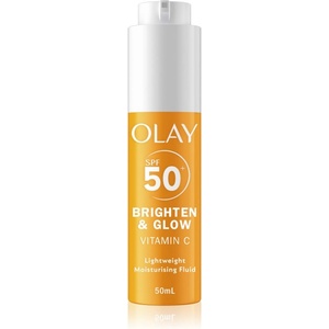 Olay Vitamin C Brighten & Glow хидратиращ флуид с ниацинамид SPF 50+ 50ml
