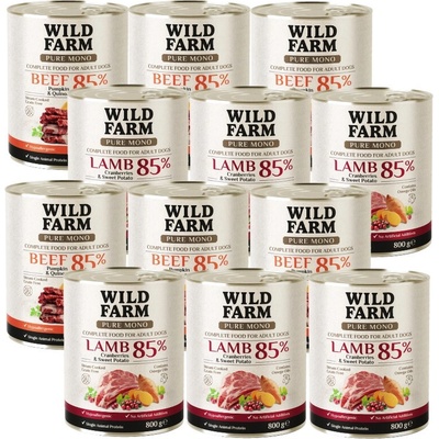 Wild Farm Pure Mono Mix Príchutí 12 x 800 g
