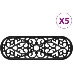 vidaXL Постелки за стъпала 5 бр 25x75 см гума (155632)