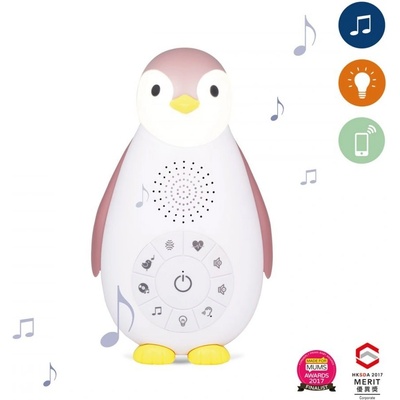 Zazu tučňák Zoe music box s bezdrátovým reproduktorem růžový