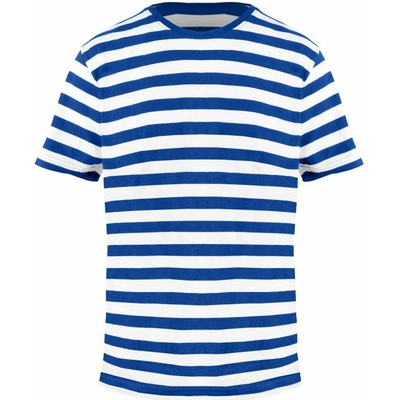 Mantis pánske pásikavé tričko kráľovská modrá biele