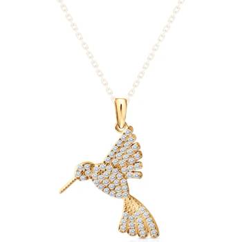 SAVICKI Висулка с птица savicki: жълто злато, цирконий