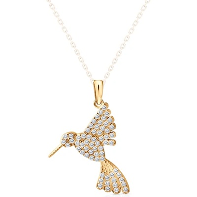 SAVICKI Висулка с птица savicki: жълто злато, цирконий