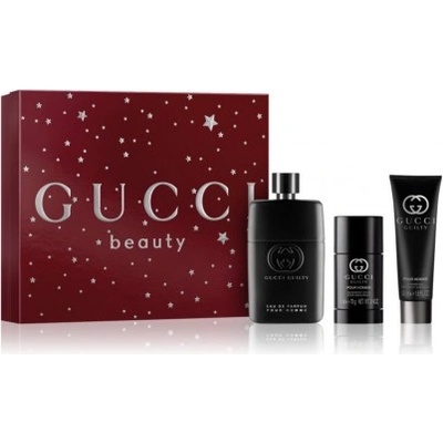 Gucci Комплект за мъже Gucci Guilty - Парфюмна вода 90 мл + Душ гел 50 мл + Дезодорант стик 75 мл