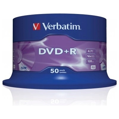 Verbatim DVD+R 4,7GB 16x, AZO, spindle, 50ks (43550)