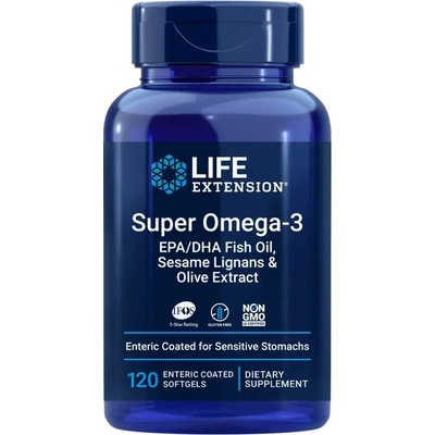 Life Extension Super Omega-3 EPA/DHA Рибено масло, рибено Омега-3 EPA/DHA, 120 меки капсули
