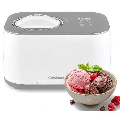 Машина за сладолед Cuisinart - Freeze Ease ICE90E, с компресор, 100W, 0.95 l, бяла (ICE90E)