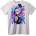NOONEBRAND Тениска с аниме девойка със сини коси - XL, White