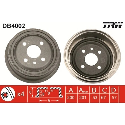 TRW Brzdový buben DB4002