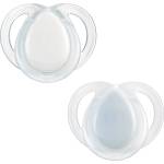 Tommee Tippee Ортодонтични залъгалки Tommee Tippee - Night Time със светеща в тъмното дръжка, Бяла и Синя с кутия за стерилизиране, 0-6 m, 2 броя (TT.0269)