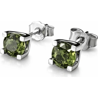 Vltavín Moldavite Stříbrné náušnice s vltavíny 2000372860002
