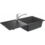 GROHE Комплект мивка Grohe K400 60 см от черен композитен материал и смесител Via (31884AP0)