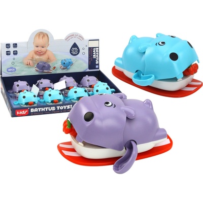 LEAN Toys Naťahovacia Plávajúce Hroch Na Doske