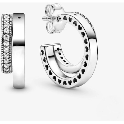 DELIS Сребърни обеци, jw494, дизайн с двоен обръч, с родиево покритие (jw494)