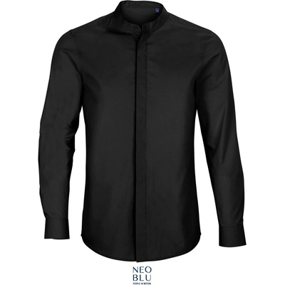 Neoblu 3792 BART MEN / Мъжка риза с дълъг ръкав от поплин - наситено черна XXXL (243792n1113)
