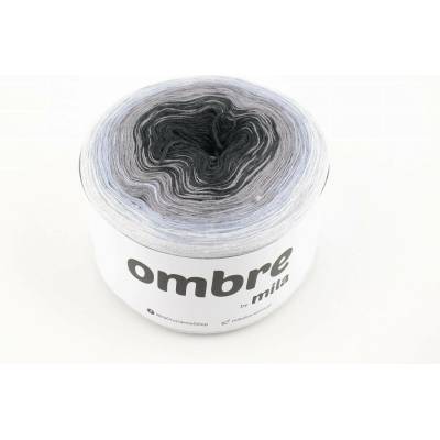 MILA Příze OMBRE Classic 1200m/3nitky M029R- Odstíny šedi
