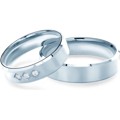 SAVICKI Сватбени халки: бяло злато, скосени. 5 мм